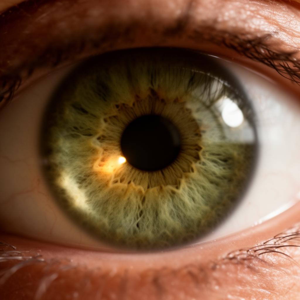 Realistic photograph of a Olive Green iris