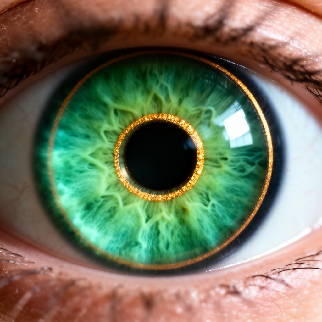 Realistic photograph of a Sea Glass Green iris