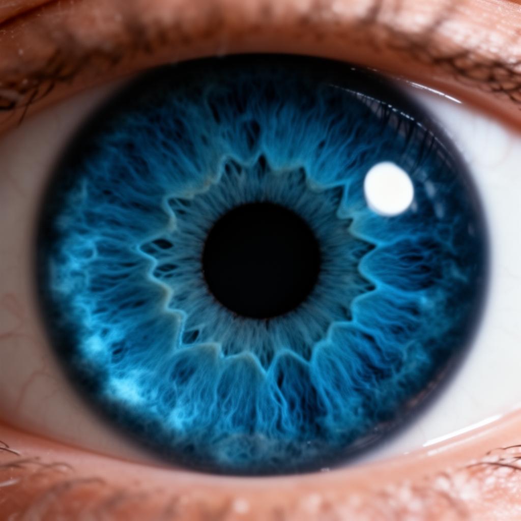 Realistic photograph of a Deep Blue iris